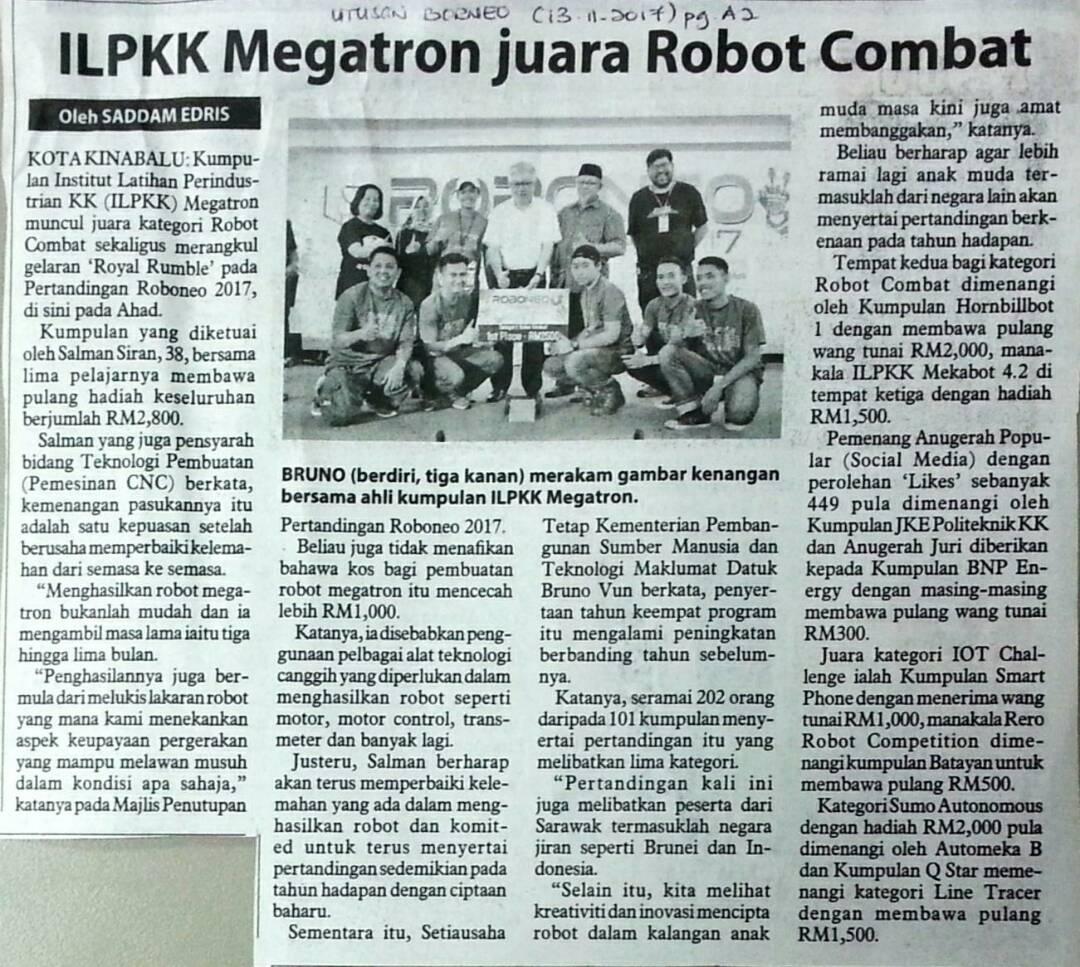ILPKK Megatron juara Robot Combat